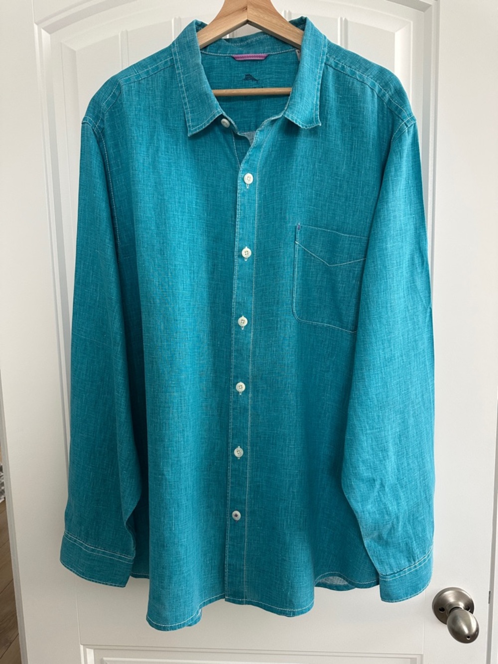 Tommy Bahama - Teal Blue Casual Linen Button Down Shirt